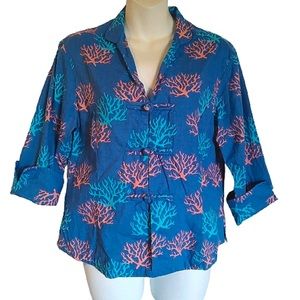 Vintage Three Islands Coral Reef Button Up Shirt 🪸